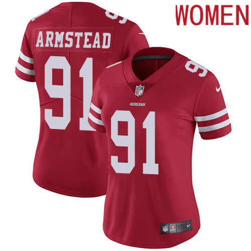 2019 Women San Francisco 49ers 91 Armstead red Nike Vapor Untouchable Limited NFL Jersey